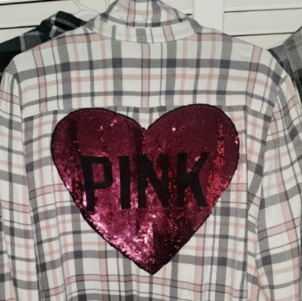 Flannel Tshirt Back Button Down Shirts - image 2